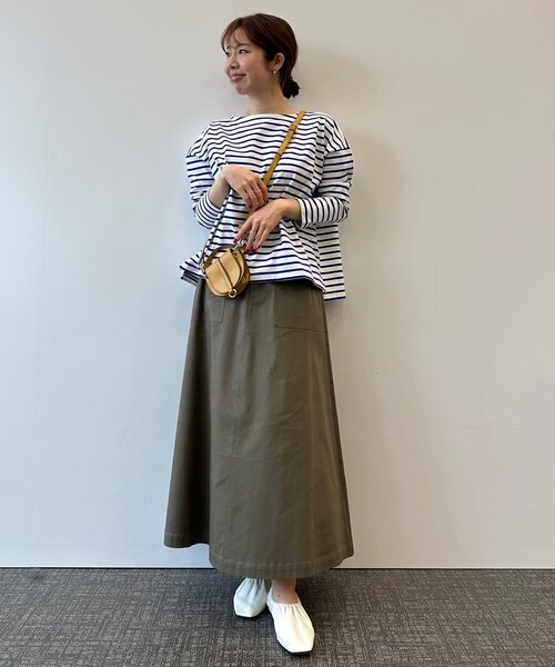 UNFILO(アンフィーロ)の「【LEE.3月号掲載】ボーダーワイドT(Tシャツ/カットソー・レディース・ブラック系1/ピンク系1/パイングリーン系1/ブルー系1・MEDIUM/LARGE/SMALL)」の11枚目の写真