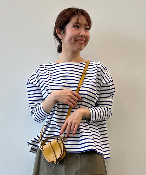 UNFILO(アンフィーロ)の「【LEE.3月号掲載】ボーダーワイドT(Tシャツ/カットソー・レディース・ブラック系1/ピンク系1/パイングリーン系1/ブルー系1・MEDIUM/LARGE/SMALL)」の12枚目の写真