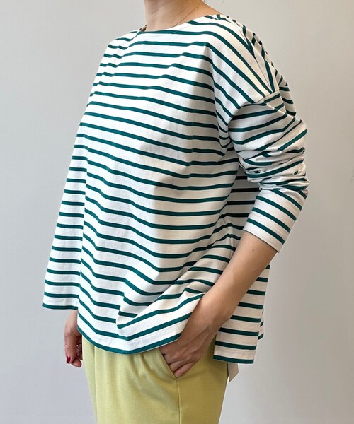 UNFILO(アンフィーロ)の「【LEE.3月号掲載】ボーダーワイドT(Tシャツ/カットソー・レディース・ブラック系1/ピンク系1/パイングリーン系1/ブルー系1・MEDIUM/LARGE/SMALL)」の15枚目の写真