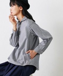 サイドポケットラウンドカラープルオーバーシャツ＜Le temps riche＞