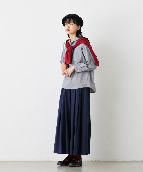 Le temps riche(ルタンリッシュ)の「サイドポケットラウンドカラープルオーバーシャツ<Le temps riche>(シャツ/ブラウス・レディース・ブラック系/オフホワイト・LL/M/L/S)」の14枚目の写真