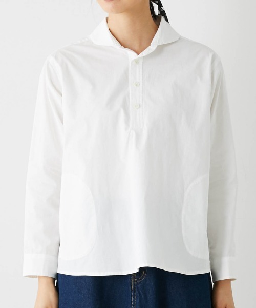 Le temps riche(ルタンリッシュ)の「サイドポケットラウンドカラープルオーバーシャツ<Le temps riche>(シャツ/ブラウス・レディース・ブラック系/オフホワイト・LL/M/L/S)」の19枚目の写真