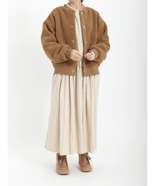 Samansa Mos2（サマンサ モスモス）の「ギャザーシャツワンピース（ワンピース・レディース・ブラック/ベージュ/チャコール・ﾌﾘ-）」の5枚目の写真