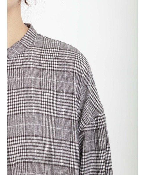 Samansa Mos2（サマンサ モスモス）の「ギャザーシャツワンピース（ワンピース・レディース・ブラック/ベージュ/チャコール・ﾌﾘ-）」の18枚目の写真