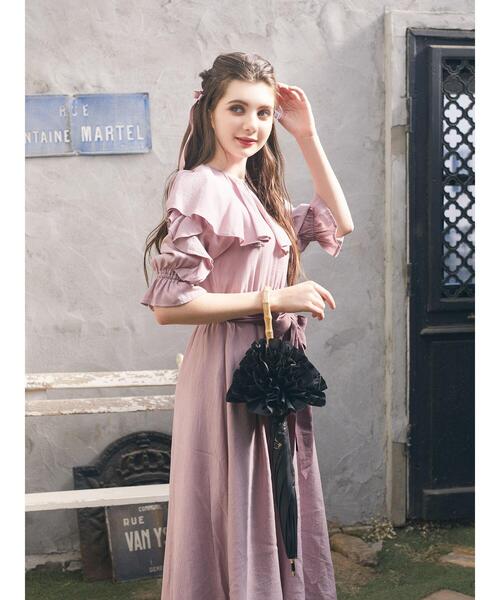 Maison de FLEUR 日傘 フリル 遮光 ピンク 2024 Amazon | [メゾン ド フルール] 傘 日傘 遮光&UV CUT フリル傘
