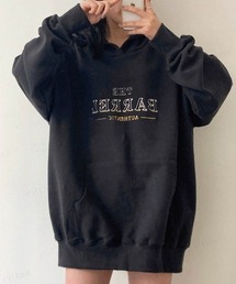 刺繍ロゴオーバーサイズフーディーパーカー