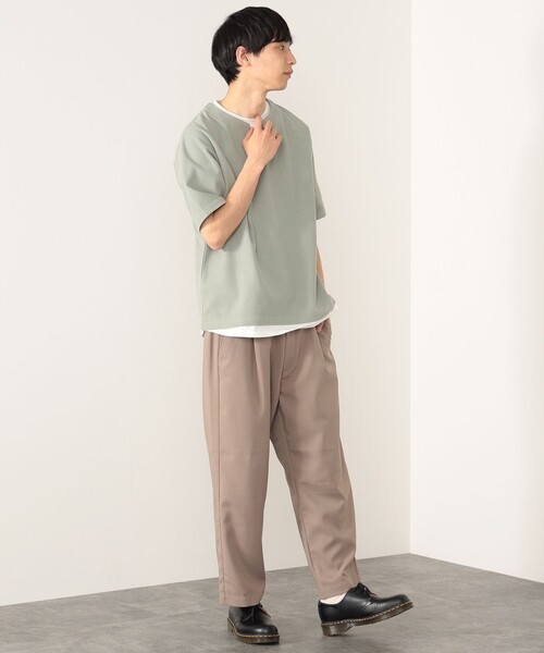 BEAMS HEART(ビームスハート)の「BEAMS HEART / スリットネック フェイクレイヤー ワッフル Tシャツ(ユニセックス)(Tシャツ/カットソー・メンズ・ベージュ/グリーン系その他/ブルー系その他・SMALL/MEDIUM/LARGE/X-LARGE)」の10枚目の写真