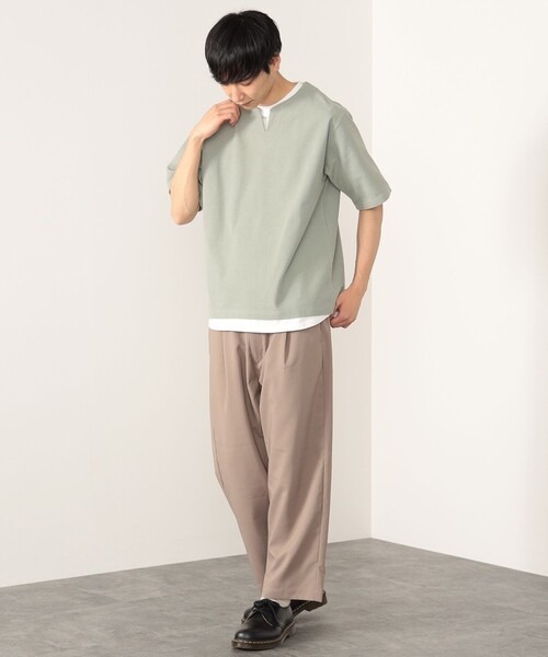 BEAMS HEART(ビームスハート)の「BEAMS HEART / スリットネック フェイクレイヤー ワッフル Tシャツ(ユニセックス)(Tシャツ/カットソー・メンズ・ベージュ/グリーン系その他/ブルー系その他・SMALL/MEDIUM/LARGE/X-LARGE)」の11枚目の写真