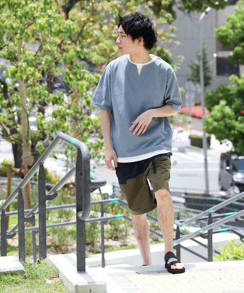 BEAMS HEART(ビームスハート)の「BEAMS HEART / スリットネック フェイクレイヤー ワッフル Tシャツ(ユニセックス)(Tシャツ/カットソー・メンズ・ベージュ/グリーン系その他/ブルー系その他・SMALL/MEDIUM/LARGE/X-LARGE)」の15枚目の写真