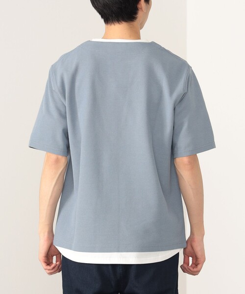 BEAMS HEART(ビームスハート)の「BEAMS HEART / スリットネック フェイクレイヤー ワッフル Tシャツ(ユニセックス)(Tシャツ/カットソー・メンズ・ベージュ/グリーン系その他/ブルー系その他・SMALL/MEDIUM/LARGE/X-LARGE)」の21枚目の写真