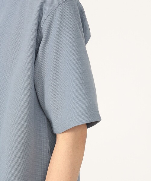 BEAMS HEART(ビームスハート)の「BEAMS HEART / スリットネック フェイクレイヤー ワッフル Tシャツ(ユニセックス)(Tシャツ/カットソー・メンズ・ベージュ/グリーン系その他/ブルー系その他・SMALL/MEDIUM/LARGE/X-LARGE)」の19枚目の写真