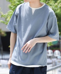 BEAMS HEART / スリットネック フェイクレイヤー ワッフル Tシャツ(ユニセックス)