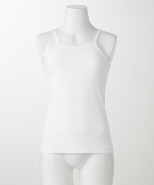 こどもグンゼ（コドモグンゼ）の「こどもグンゼ 女の子 キャミソール 抗菌防臭 部屋干し対応 2枚組　綿100％（インナーウェア/肌着・キッズ・ホワイト/ブラック・100/120/110/130/160/140/150）」の7枚目の写真