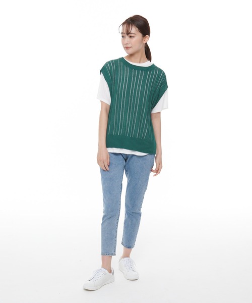 Arnold Palmer（アーノルドパーマー）の「ニットベスト × ラウンドテール Tシャツ セット（アンサンブル・レディース・グリーン/ベージュ/ピンク・L/M/S）」の18枚目の写真