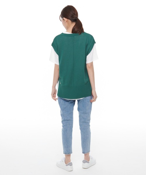 Arnold Palmer（アーノルドパーマー）の「ニットベスト × ラウンドテール Tシャツ セット（アンサンブル・レディース・グリーン/ベージュ/ピンク・L/M/S）」の13枚目の写真