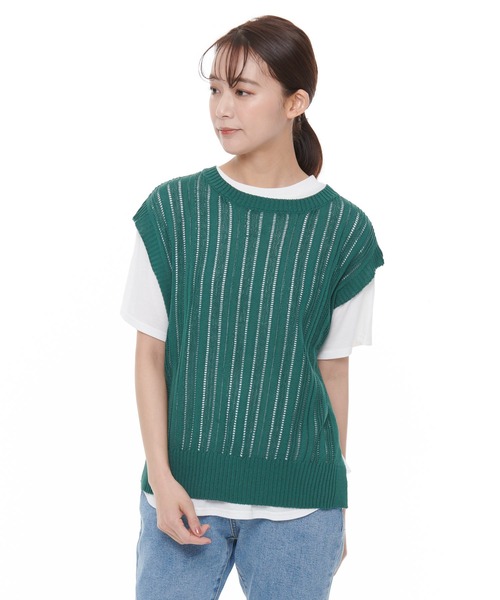 Arnold Palmer（アーノルドパーマー）の「ニットベスト × ラウンドテール Tシャツ セット（アンサンブル・レディース・グリーン/ベージュ/ピンク・L/M/S）」の17枚目の写真