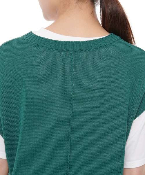 Arnold Palmer（アーノルドパーマー）の「ニットベスト × ラウンドテール Tシャツ セット（アンサンブル・レディース・グリーン/ベージュ/ピンク・L/M/S）」の8枚目の写真