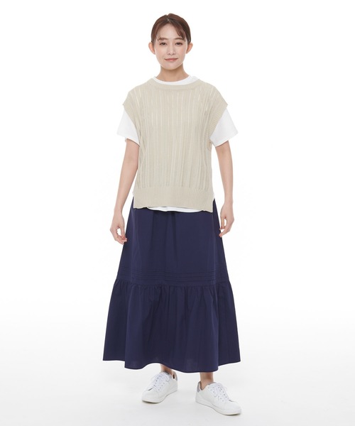 Arnold Palmer（アーノルドパーマー）の「ニットベスト × ラウンドテール Tシャツ セット（アンサンブル・レディース・グリーン/ベージュ/ピンク・L/M/S）」の14枚目の写真