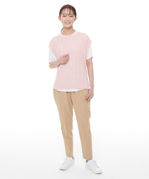 Arnold Palmer（アーノルドパーマー）の「ニットベスト × ラウンドテール Tシャツ セット（アンサンブル・レディース・グリーン/ベージュ/ピンク・L/M/S）」の21枚目の写真