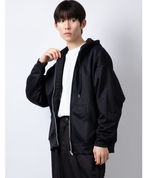 Beno（ビーノ）の「TECHダンボール ルーズシルエット フルZIPフーディ（パーカー・メンズ・モカ/ライトグレー/ブラック/ダークブルー・M/L）」の11枚目の写真