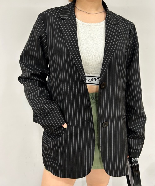 WHO'S WHO gallery（フーズフーギャラリー）の「ルーズテーラードジャケット（テーラードジャケット・レディース・ブラック/ピンク/オレンジ/ブラック系その他/ミント・FREE）」の11枚目の写真