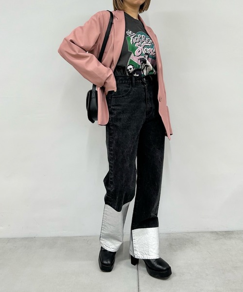 WHO'S WHO gallery（フーズフーギャラリー）の「ルーズテーラードジャケット（テーラードジャケット・レディース・ブラック/ピンク/オレンジ/ブラック系その他/ミント・FREE）」の10枚目の写真