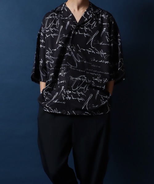 ANPAS(アンパス)の「Total Pattern Print Big Silhouette Open Collar Shirt/総柄 ビッグシルエット オープンカラーシャツ(シャツ/ブラウス・メンズ・グリーン系その他/ホワイト系その他2/ブラウン系その他/ベージュ系その他/ブルー系その他/ブラック系その他/ブラック系その他2/ホワイト系その他/ブラック系その他3/ホワイト系その他3/ブラック系その他4・M/L)」の5枚目の写真
