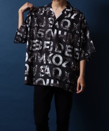 Total Pattern Print Big Silhouette Open Collar Shirt/総柄 ビッグシルエット オープンカラーシャツ