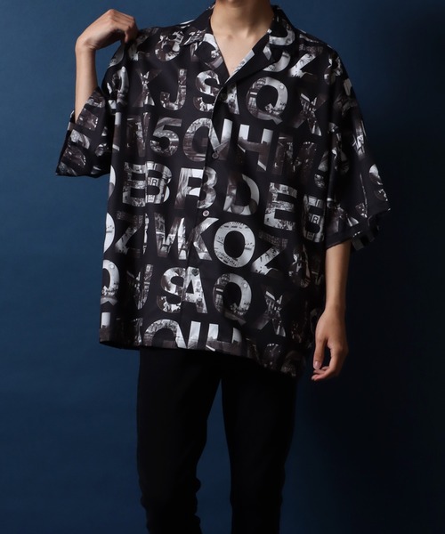 ANPAS(アンパス)の「Total Pattern Print Big Silhouette Open Collar Shirt/総柄 ビッグシルエット オープンカラーシャツ(シャツ/ブラウス・メンズ・グリーン系その他/ホワイト系その他2/ブラウン系その他/ベージュ系その他/ブルー系その他/ブラック系その他/ブラック系その他2/ホワイト系その他/ブラック系その他3/ホワイト系その他3/ブラック系その他4・M/L)」の6枚目の写真