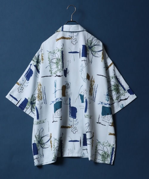 ANPAS(アンパス)の「Total Pattern Print Big Silhouette Open Collar Shirt/総柄 ビッグシルエット オープンカラーシャツ(シャツ/ブラウス・メンズ・グリーン系その他/ホワイト系その他2/ブラウン系その他/ベージュ系その他/ブルー系その他/ブラック系その他/ブラック系その他2/ホワイト系その他/ブラック系その他3/ホワイト系その他3/ブラック系その他4・M/L)」の12枚目の写真