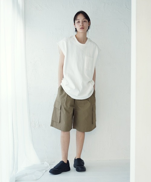 SIERRA DESIGNS（シェラデザイン）の「SIERRA DESIGNS / シエラデザインズ 別注 コラボ オーバーサイズ ミリタリー ハーフ カーゴパンツ（カーゴパンツ・メンズ・ブラック/カーキ・MEDIUM/LARGE）」の21枚目の写真