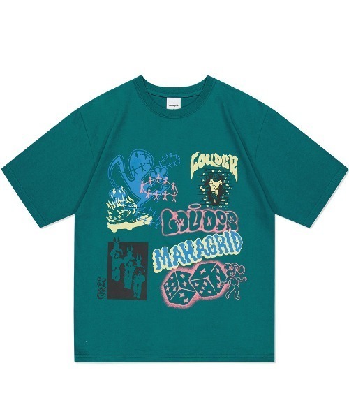 【セール】『mahagrid/マハグリッド』STREET COLLAGE TEE/ストリートコラージュ 半袖 カットソー（Tシャツ/カットソー）｜MAHAGRID（マハグリッド）