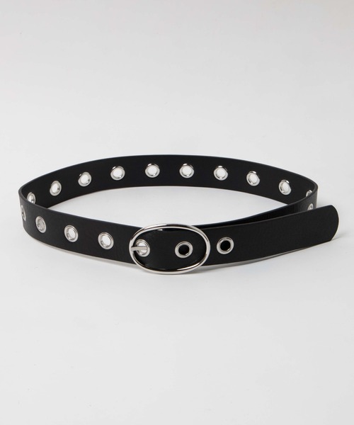 WEGO（ウィゴー）の「WEGO/オーバルバックルハトメベルト（ベルト・レディース・ブラック・FREE）」の3枚目の写真