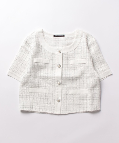 SpRay（スプレイ）の「ツィードライクカーディガン（カーディガン/ボレロ・レディース・オフホワイト/ブラック・FREE）」の9枚目の写真