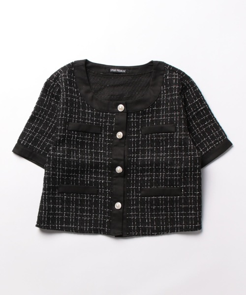 SpRay（スプレイ）の「ツィードライクカーディガン（カーディガン/ボレロ・レディース・オフホワイト/ブラック・FREE）」の8枚目の写真