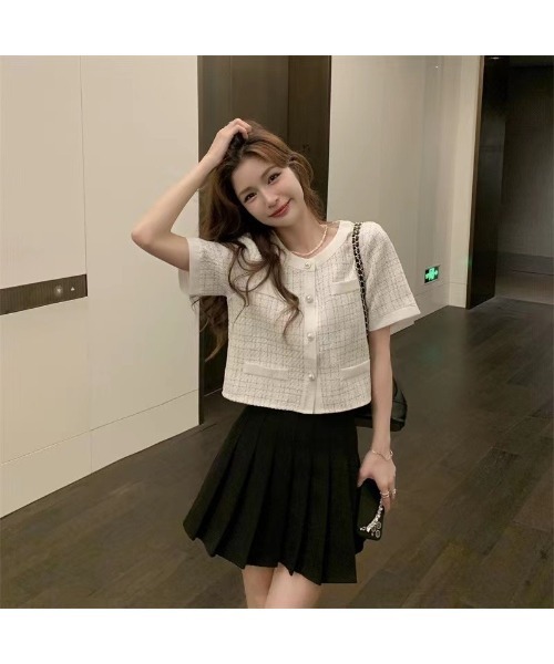 SpRay（スプレイ）の「ツィードライクカーディガン（カーディガン/ボレロ・レディース・オフホワイト/ブラック・FREE）」の10枚目の写真