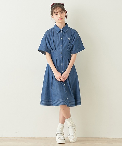 pom ponette junior（ポンポネットジュニア）の「シャツワンピース 