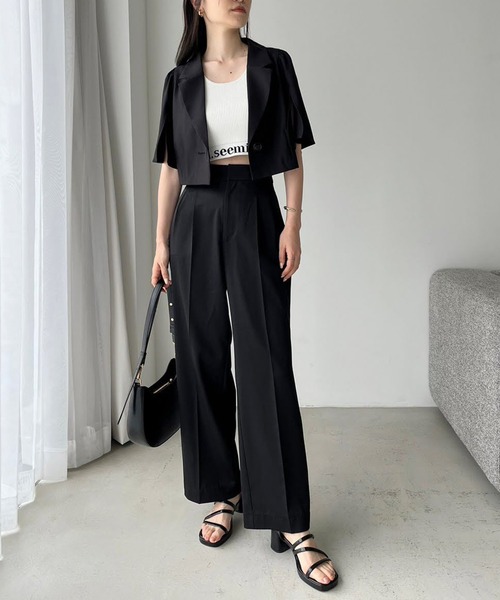 セール】袖フレアスリットショートジャケット（テーラードジャケット