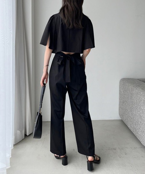 one after another NICE CLAUP（ワンアフターアナザーナイスクラップ）の「袖フレアスリットショートジャケット（テーラードジャケット・レディース・ホワイト系その他/アイボリー/ブラック・FREE）」の18枚目の写真