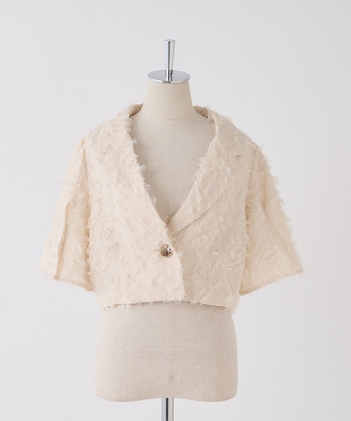 one after another NICE CLAUP（ワンアフターアナザーナイスクラップ）の「袖フレアスリットショートジャケット（テーラードジャケット・レディース・ホワイト系その他/アイボリー/ブラック・FREE）」の21枚目の写真