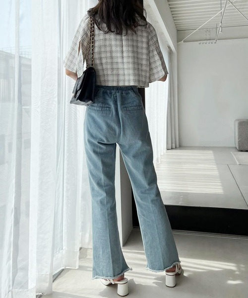 one after another NICE CLAUP（ワンアフターアナザーナイスクラップ）の「袖フレアスリットショートジャケット（テーラードジャケット・レディース・ホワイト系その他/アイボリー/ブラック・FREE）」の11枚目の写真