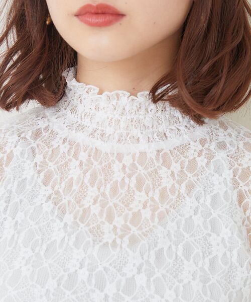 ems excite(エムズエキサイト)の「HNギャザーレースインナー(Tシャツ/カットソー・レディース・オフホワイト/ピンク/ナチュラル・FREE)」の22枚目の写真