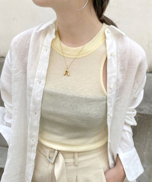 SLOBE IENA（スローブイエナ）の「【NINETY PERCENT/ナインティパーセント 】コットンノースリーブカットソー（Tシャツ/カットソー・レディース・ブラウン/イエロー/アイボリー/ピンク・FREE）」の19枚目の写真