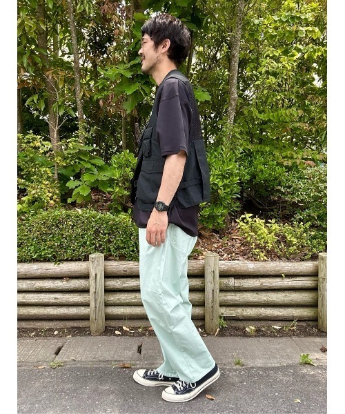 CAMP7(キャンプセブン)の「【接触冷感】【CAMP7】COOL ポンチTシャツ(Tシャツ/カットソー・メンズ・グリーン/パープル/ダークグレー/ブラック/オフホワイト・S/M/L/XL)」の6枚目の写真