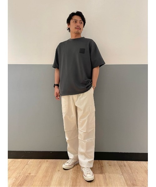 CAMP7(キャンプセブン)の「【接触冷感】【CAMP7】COOL ポンチTシャツ(Tシャツ/カットソー・メンズ・グリーン/パープル/ダークグレー/ブラック/オフホワイト・S/M/L/XL)」の13枚目の写真