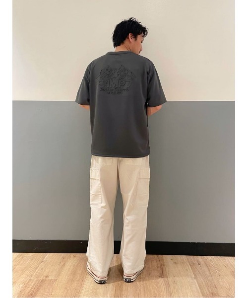 CAMP7(キャンプセブン)の「【接触冷感】【CAMP7】COOL ポンチTシャツ(Tシャツ/カットソー・メンズ・グリーン/パープル/ダークグレー/ブラック/オフホワイト・S/M/L/XL)」の15枚目の写真