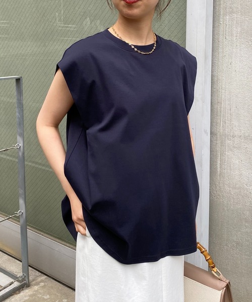 「COLLAGE GALLARDAGALANTE」 長袖カットソー FREE ネイビー レディース COLLAGE GALLARDAGALANTE tシャツ ジョーゼットロンTEE/WEB限定