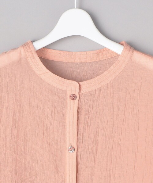 タグ付き 未使用品 24SS ハグオーワー シフォンギャザーブラウス ピンク セール】シアーワッシャーギャザーブラウス（シャツ/ブラウス