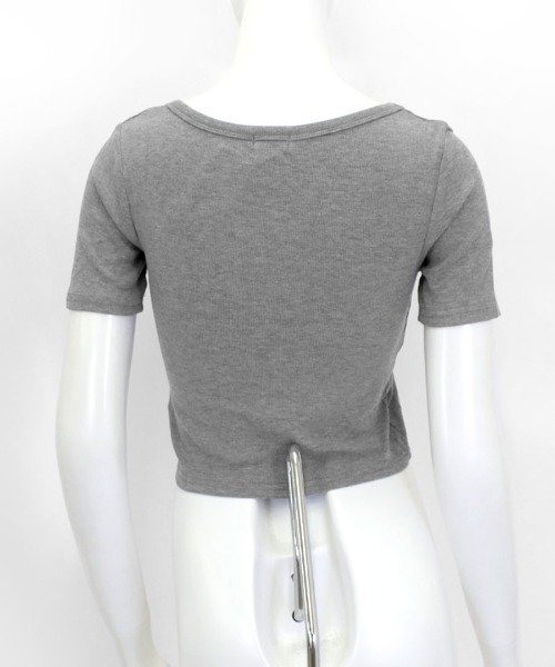 Riff（リフ）の「UネックカラーT（Tシャツ/カットソー・レディース・ブラック/ブルーグリーン/グレー/ピンク/オフホワイト/マスタード・M）」の12枚目の写真