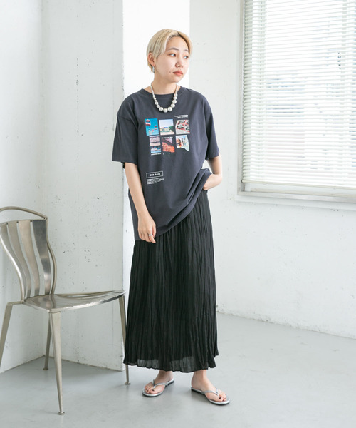 KBF(ケイビーエフ)の「クリンクルプリーツスカート(スカート・レディース・アイボリー/ブラック/グリーン系その他・ONE)」の6枚目の写真